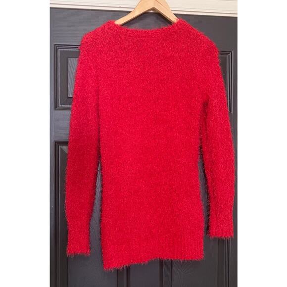 Joyland Red Fuzzy Sequin Christmas Tree Sweater NWT Size M - Picture 3 of 5